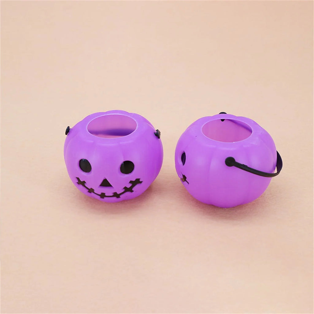 Halloween,Halloween Decorations ,Halloween Party Decorations,Halloween Pumpkin Bucket, Pumpkin Candy Bucket Plastic Lantern Bucket for Halloween Party Decorations Party Favors Purple