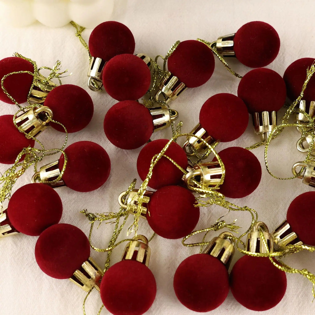 Mini Flocked Ball Ornaments, Set of 24 – view 2