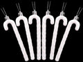Glitter Candy Cane Ornaments, White, Pack of 6
