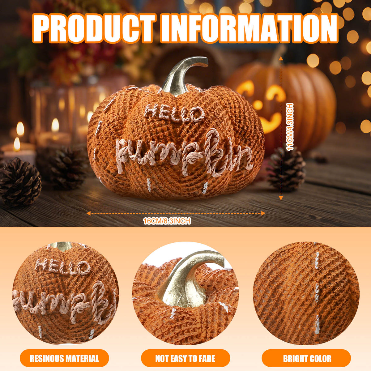 Fall Decorations for Home, Pumpkin Decor for Thanksgiving Decoration, Autumn Pumpkin Table Decor for Thanksgiving Home Decor