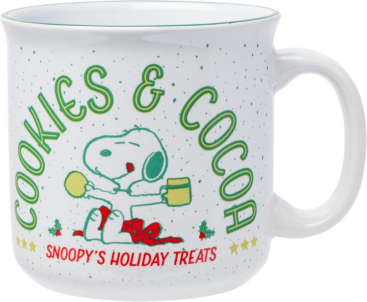 Peanuts Christmas Snoopy Cookies, Ceramic Camper Mug, 20Oz