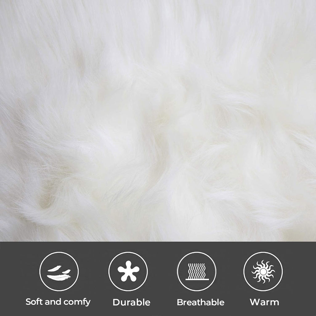 Faux Fur Pillow Covers, 18×18, White, Set of 2 – view 7