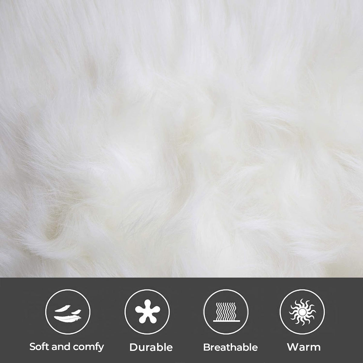 Faux Fur Pillow Covers, 18×18, White, Set of 2 – view 7