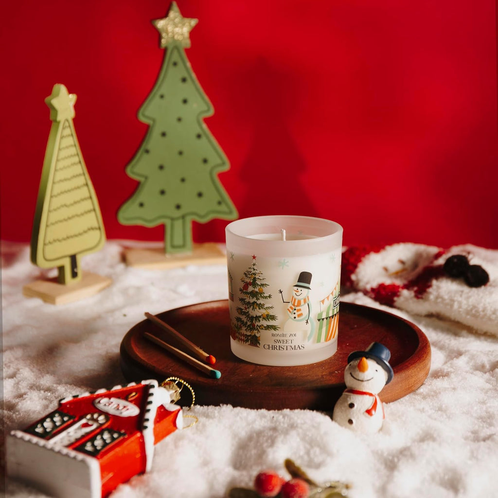 Christmas Scented Jar Candle - 6Oz Soy Wax Candle - Sweet Christmas Infused with Sweet Pine Aroma - Keepsake Box Special for Holiday Gifts