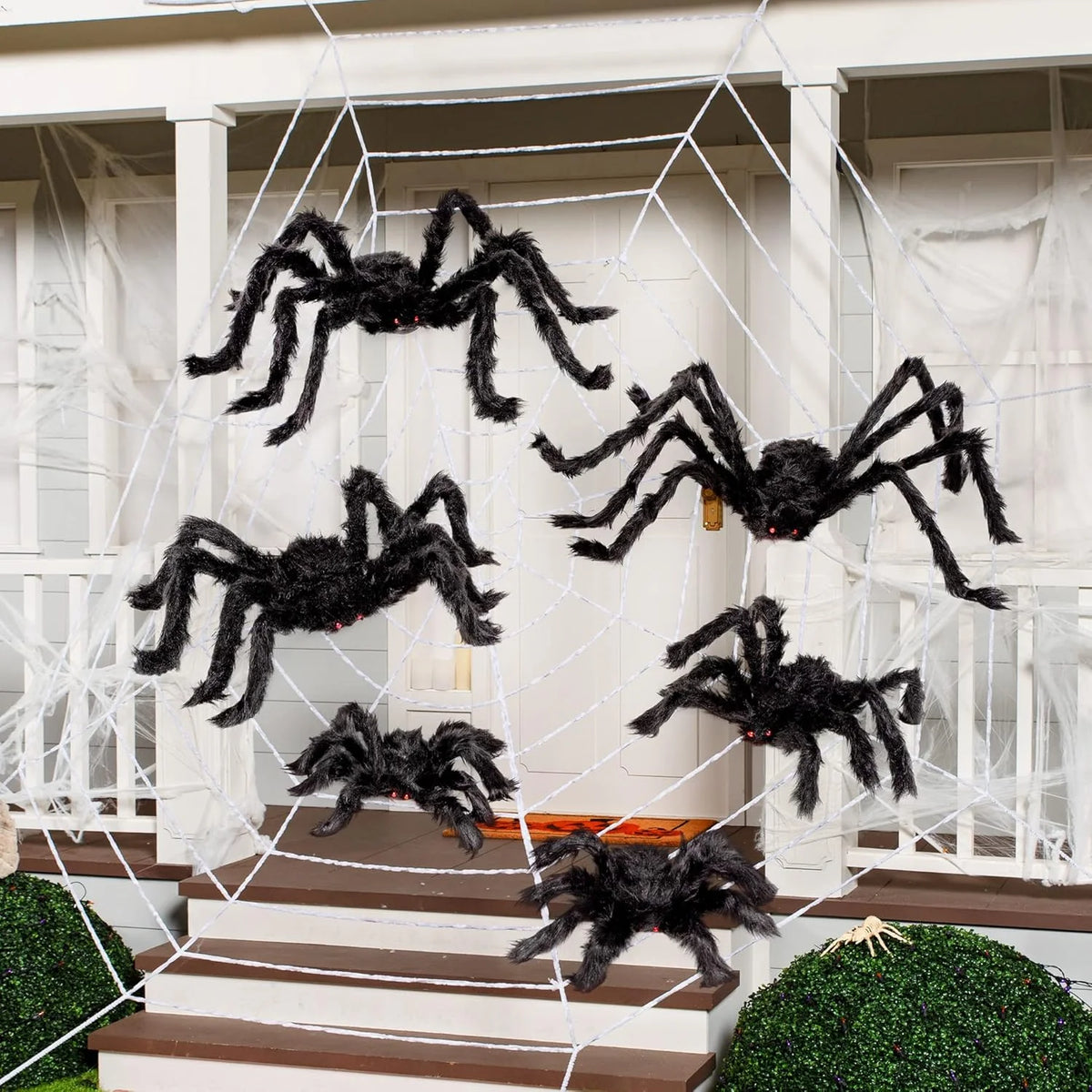 6 Pack Giant Spider Halloween Decorations,Scary Spider Halloween Decorations Outdoor Party Decorations Props Halloween Yard Decorations,Black