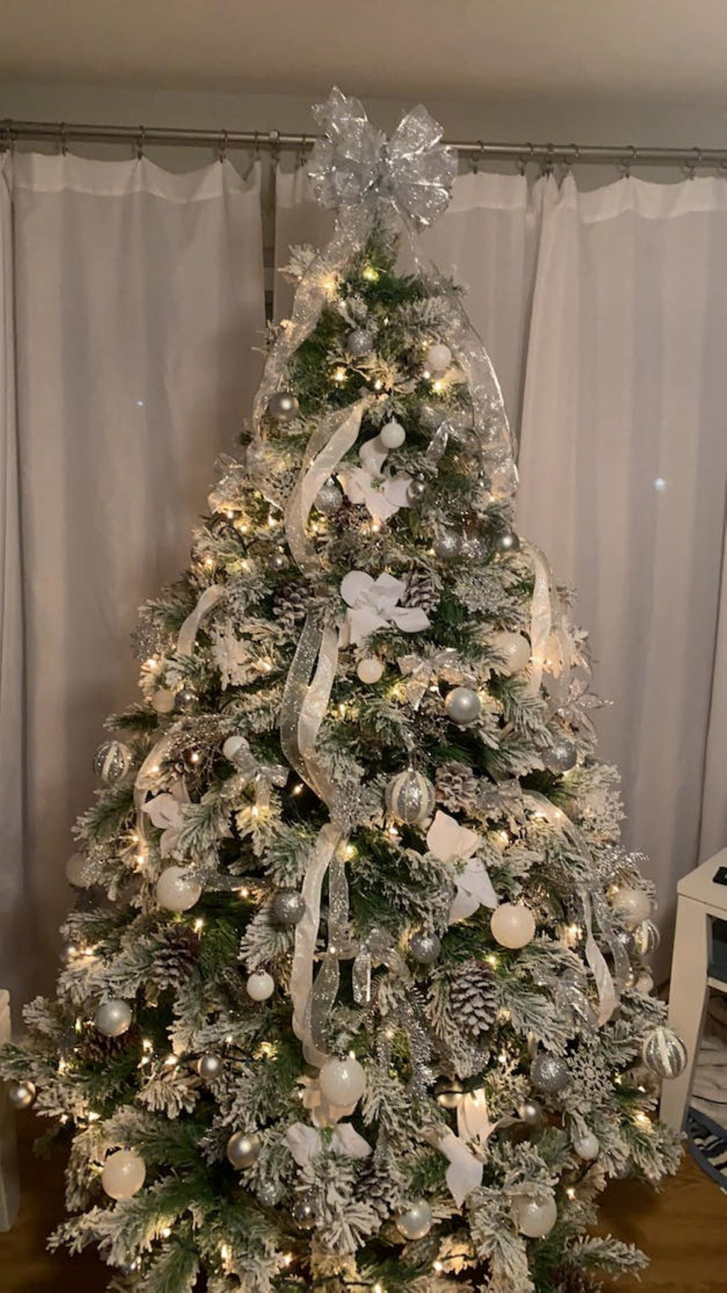 Flocked Angel Pine Artificial Christmas Tree, 6 ft, Unlit – view 9