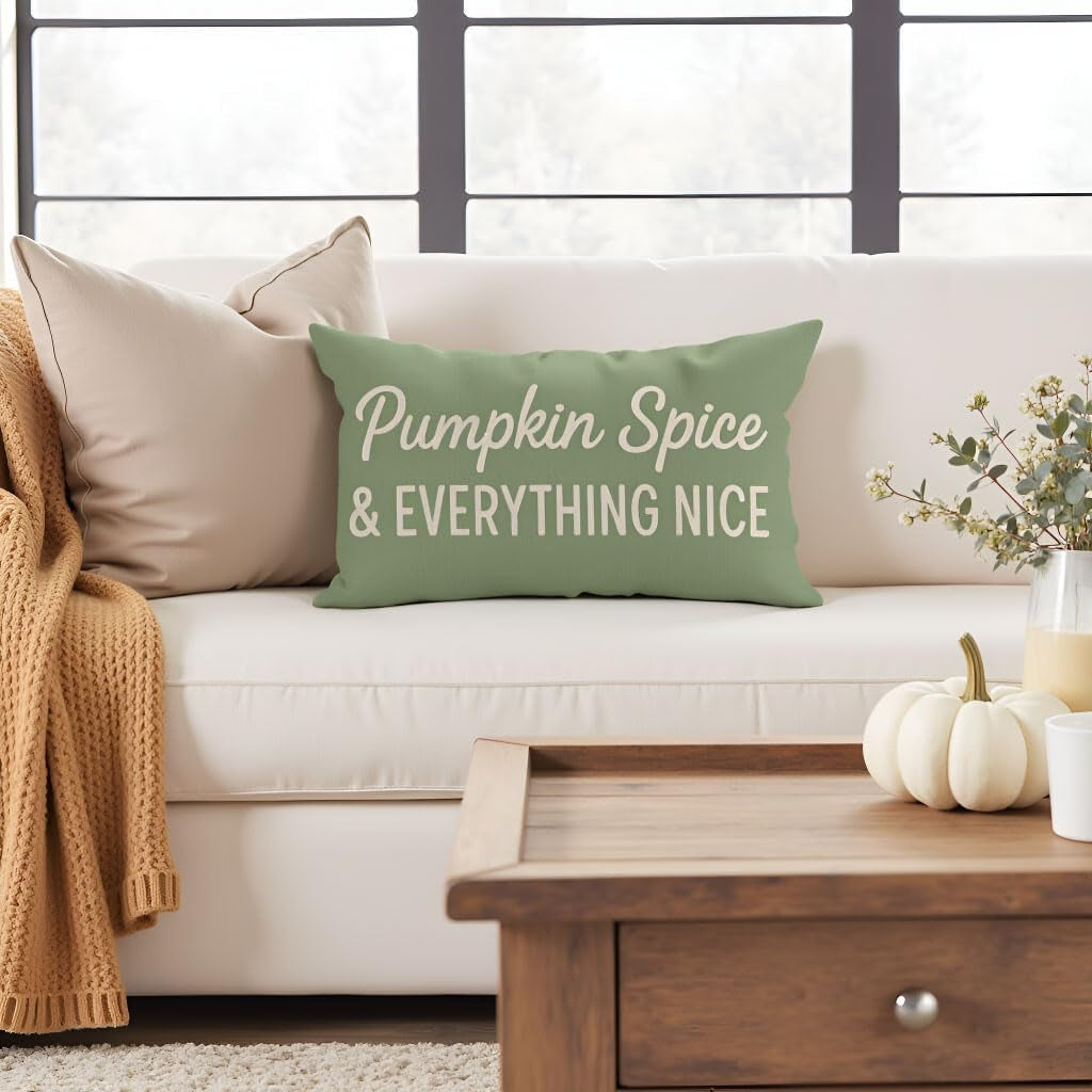 Sage Green Fall Pillow Cover, 12×20