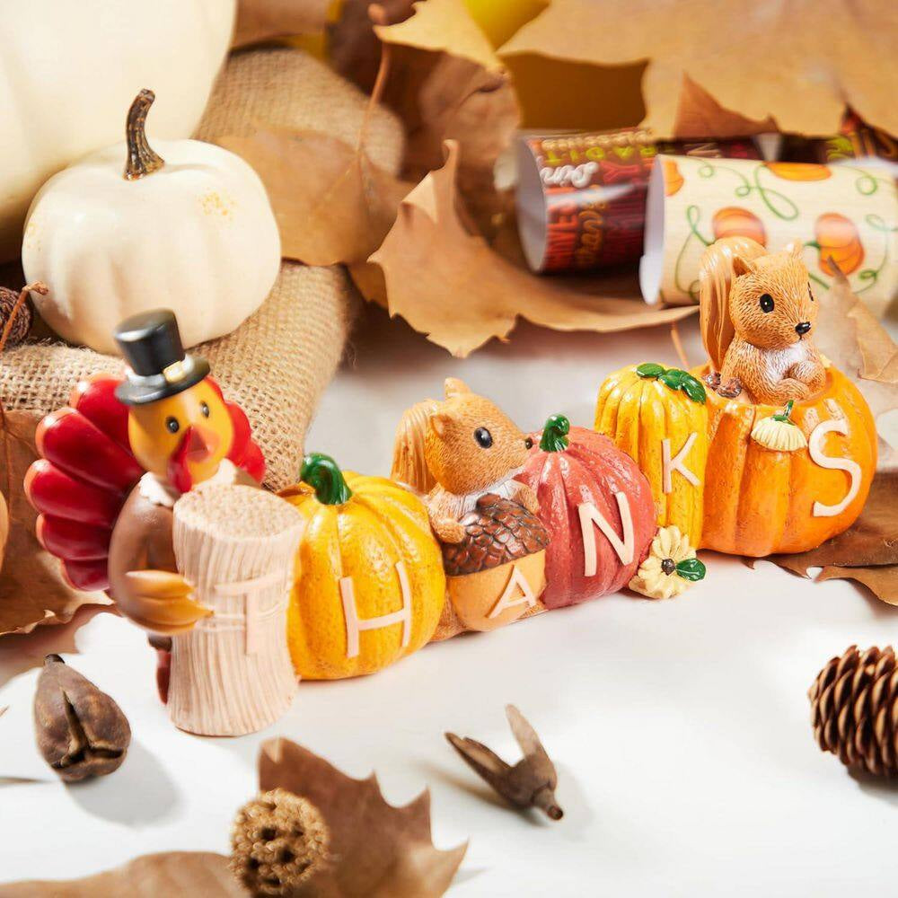 Thanksgiving Pumpkin Turkey Figurine Tabletop
