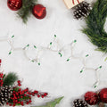 Mini Incandescent Christmas Lights, Green, 50 Count, White Wire