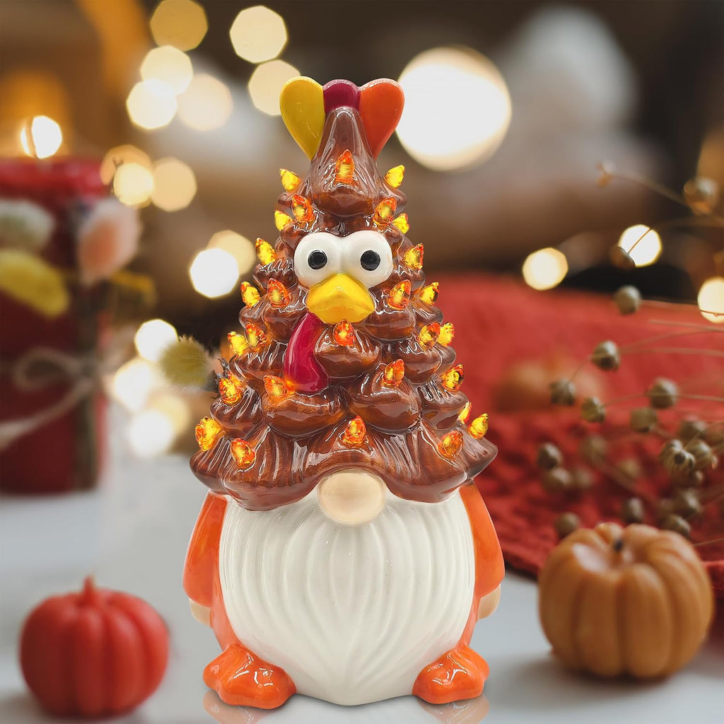 Thanksgiving Decorations, Thanksgiving Gnomes Ceramic Tree Decor