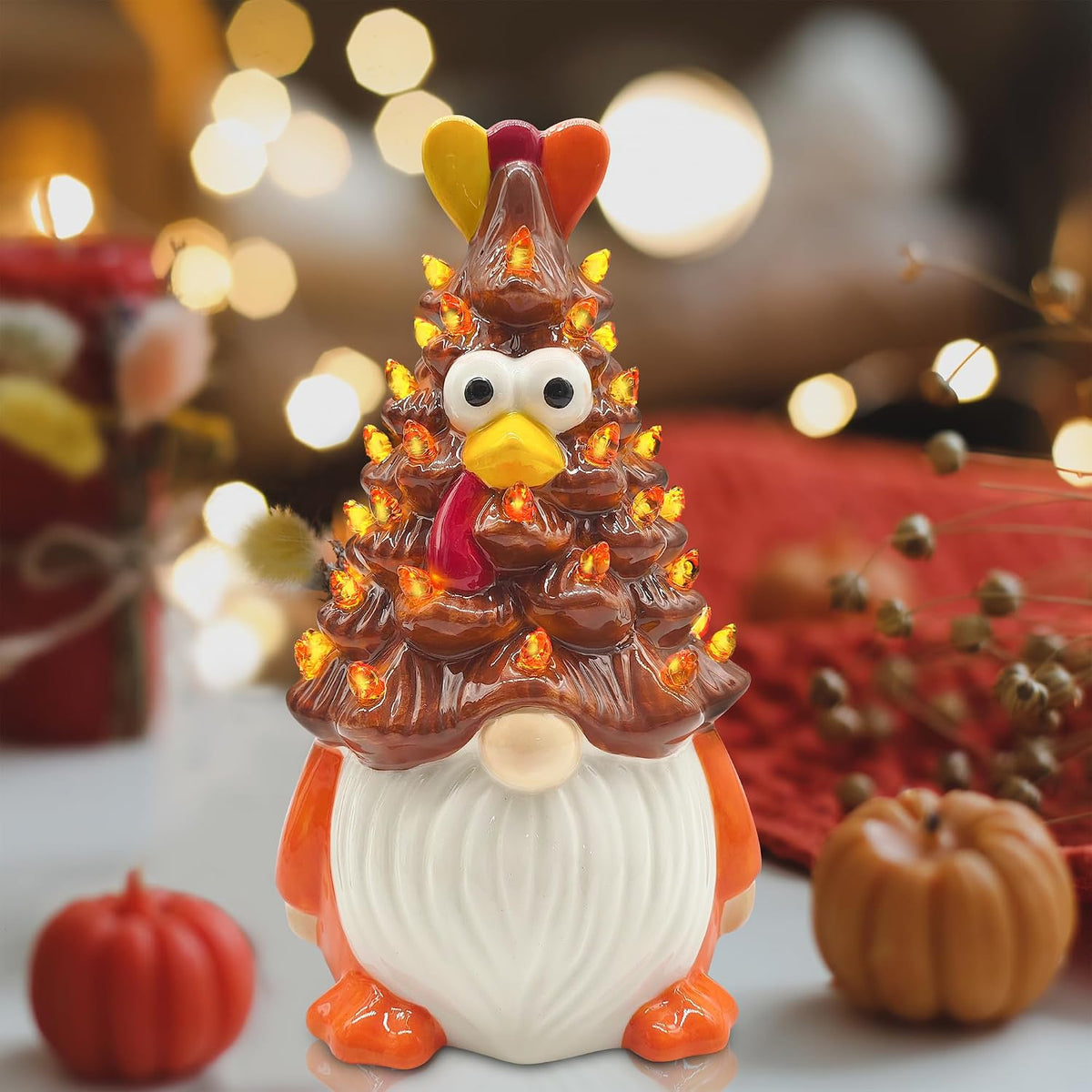 Thanksgiving Decorations, Thanksgiving Gnomes Ceramic Tree Decor