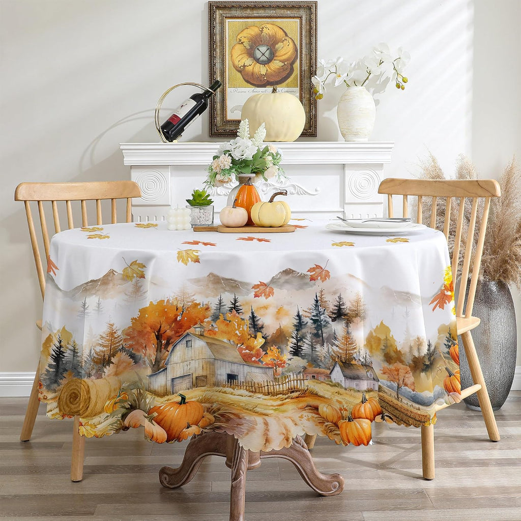 Harvest Farm Round Fall Tablecloth, 70" – view 7
