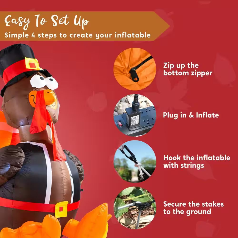 6 Ft. Thanksgiving Inflatable Turkey