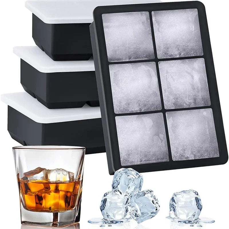 Safe Silicone Ice Cube Molds with Lid Spherical Ice Molds Reusable Whiskey Ice Cube Molds Cocktail Freezer DIY Homemade Barware