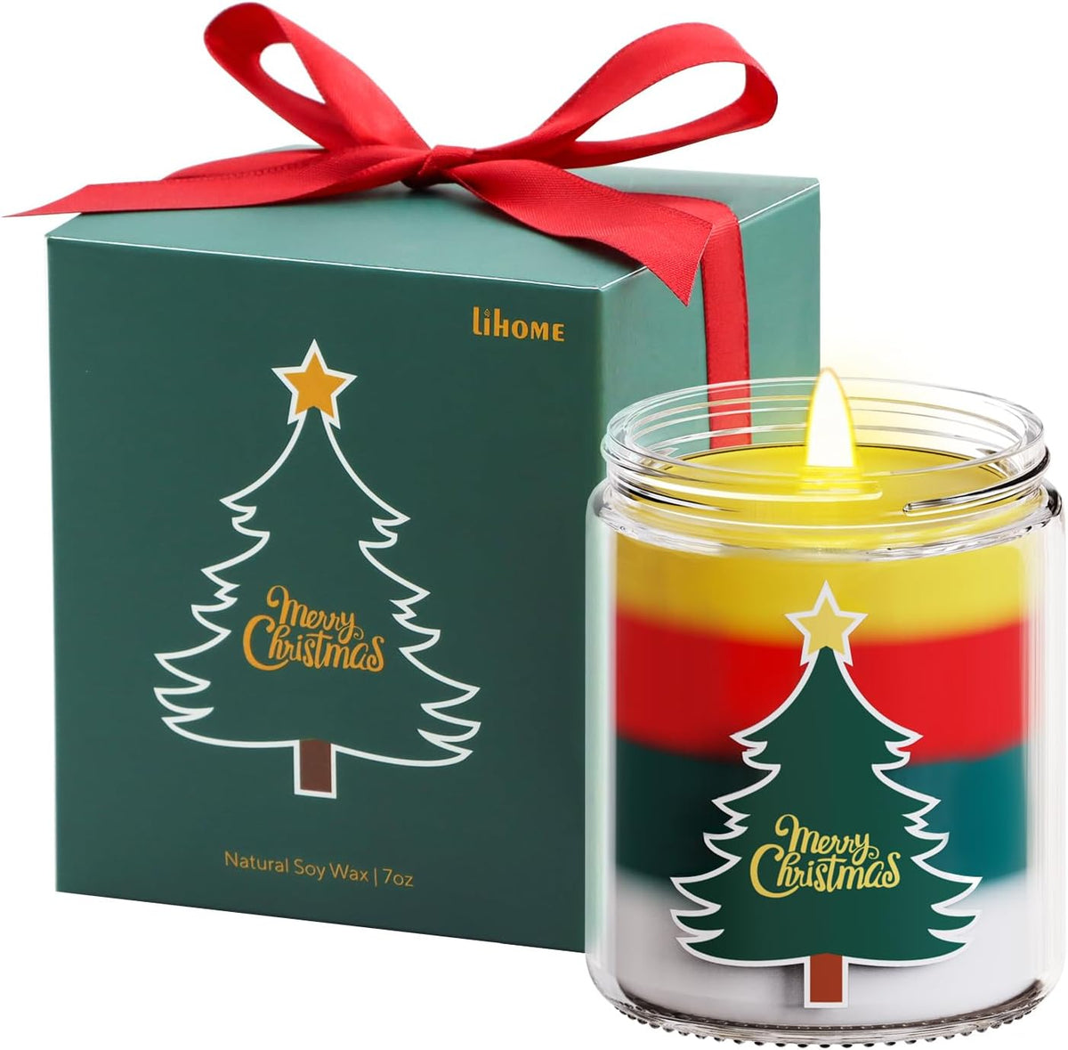 Christmas Candles - Christmas Gift for Women, Aromatherapy Candle for Home Scented, Natural Soy Wax Pine Scented Candles