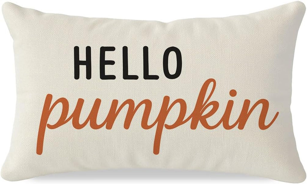 Cream & Orange Fall Pillow Cover, 12×20