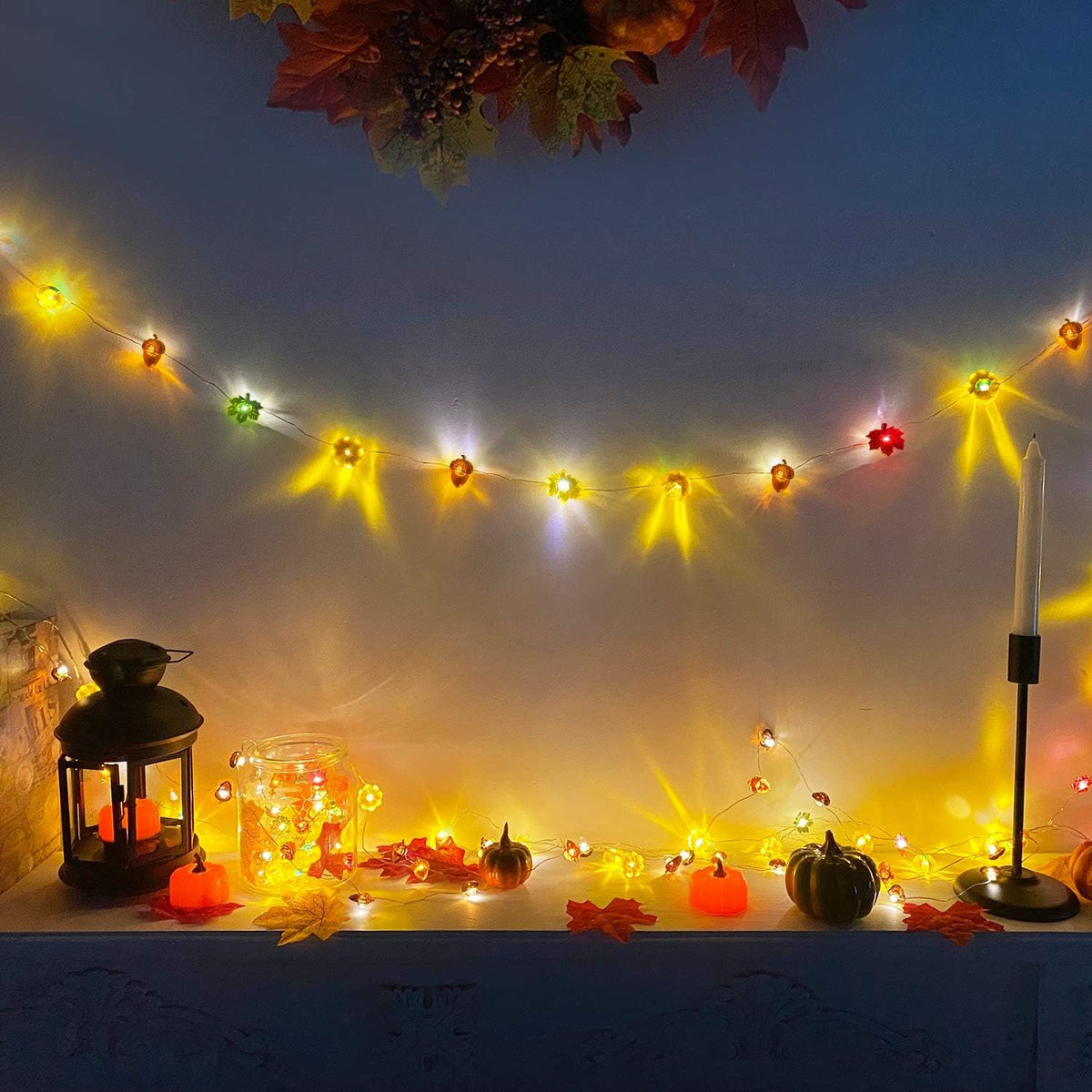 3D Pumpkin & Acorn String Lights, 6.5 ft – view 7