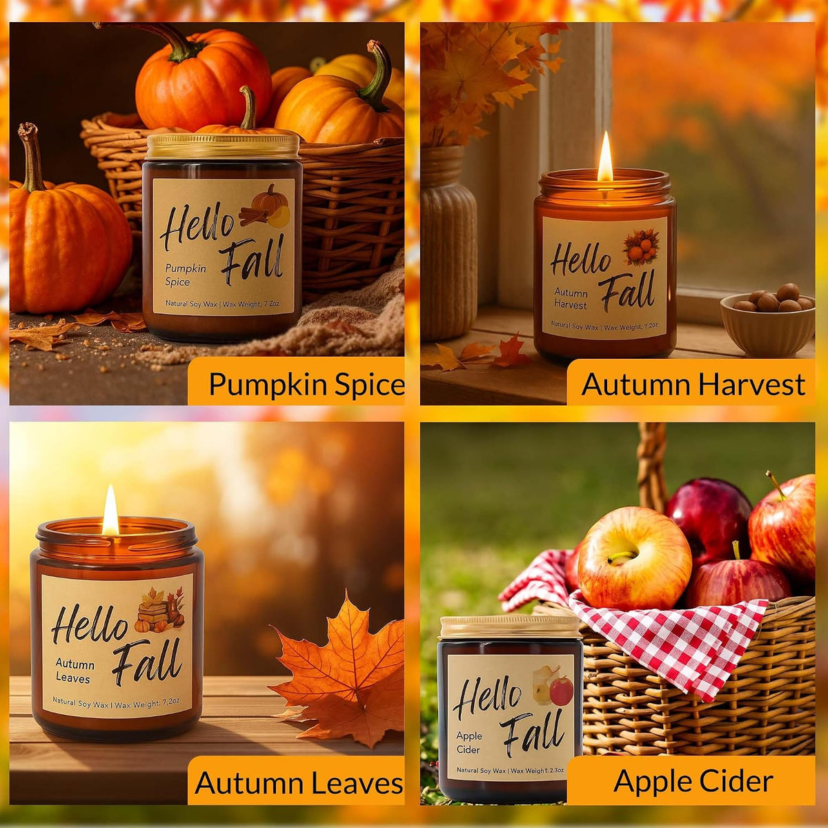 Hello Fall Soy Candle Set of 4 – view 3