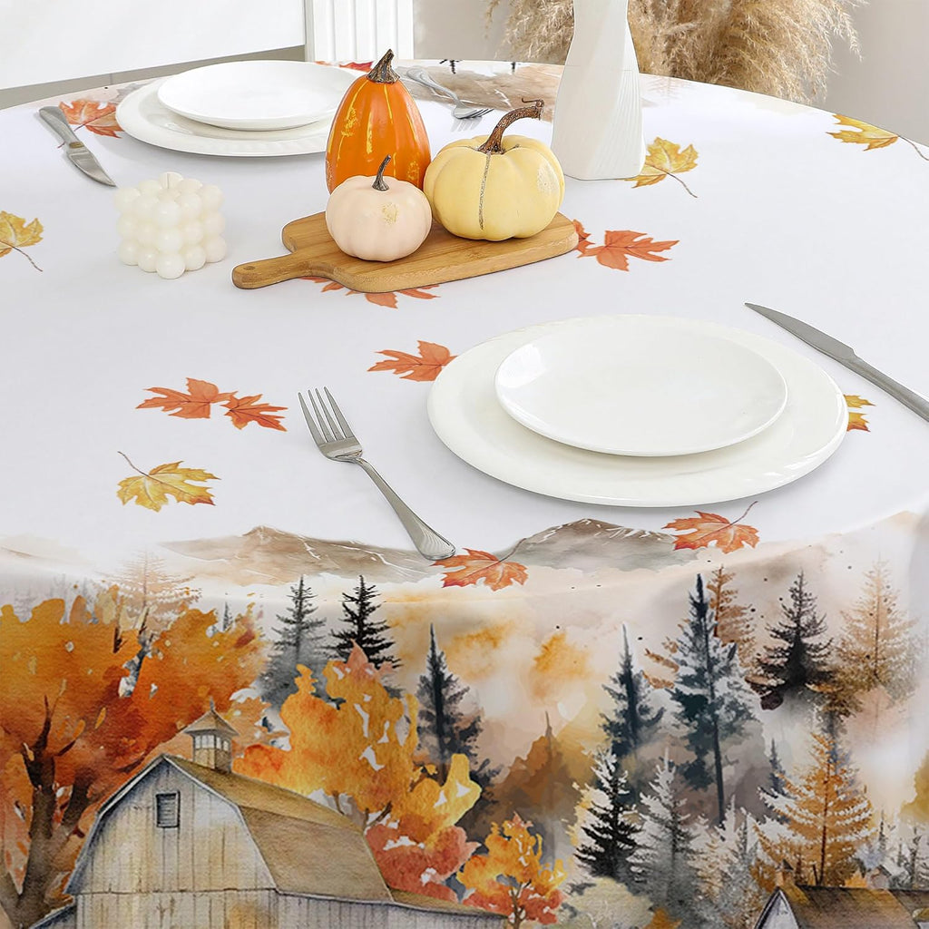 Harvest Farm Round Fall Tablecloth, 70" – view 3