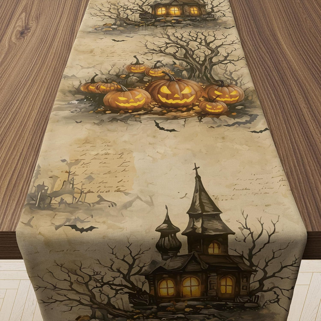 Halloween Party Decorations - Pumpkin Castle Table Runner