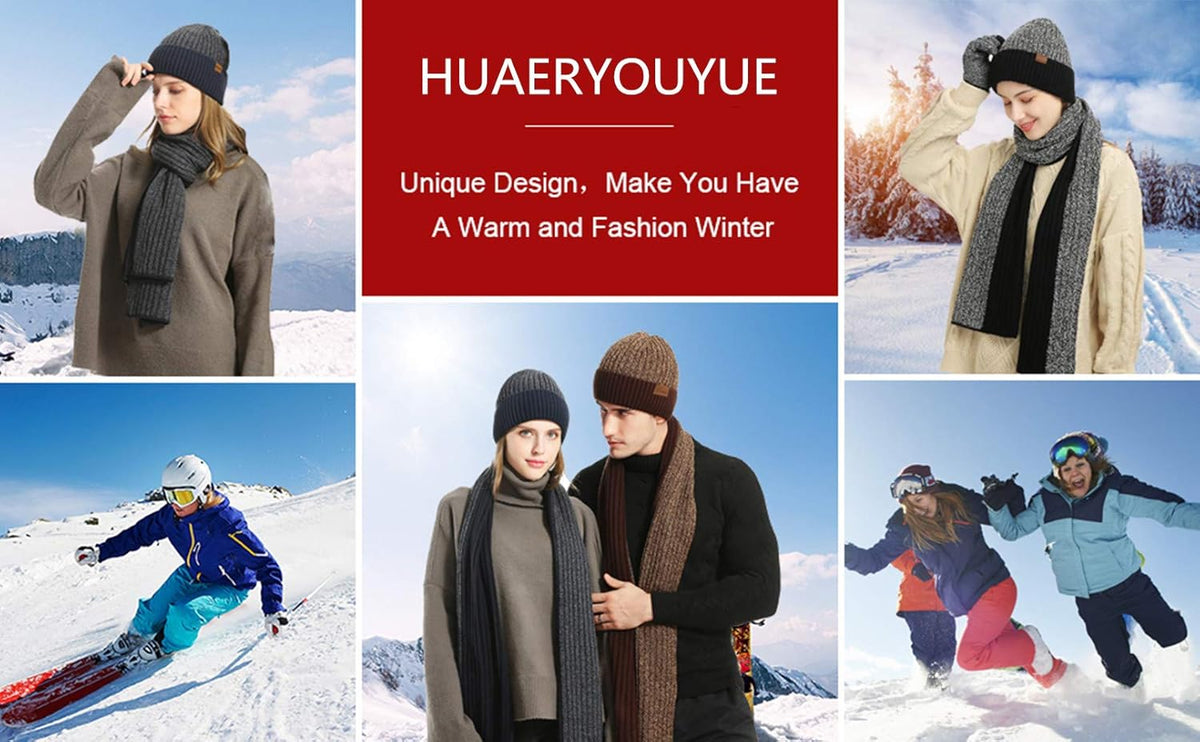Men's Knit Beanie, Scarf & Touchscreen Gloves Set – view 3