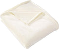 Flannel Fleece Throw Blanket, 50×60, Ivory
