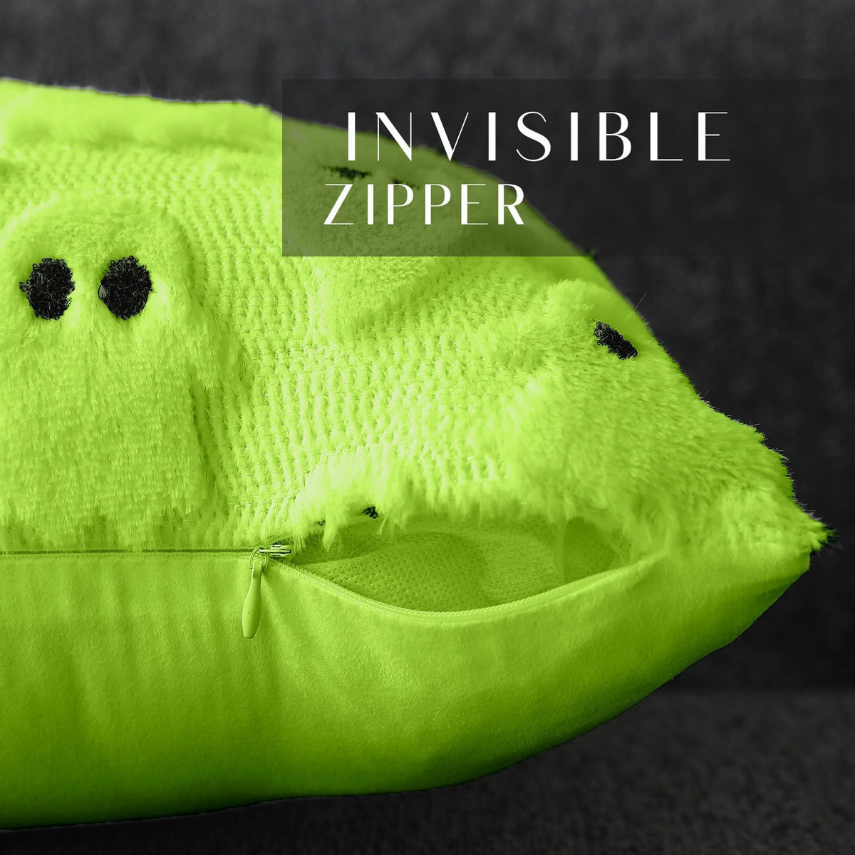 Halloween Pillow Covers 16X16 Inch 2Pcs Green Ghost Halloween Decor