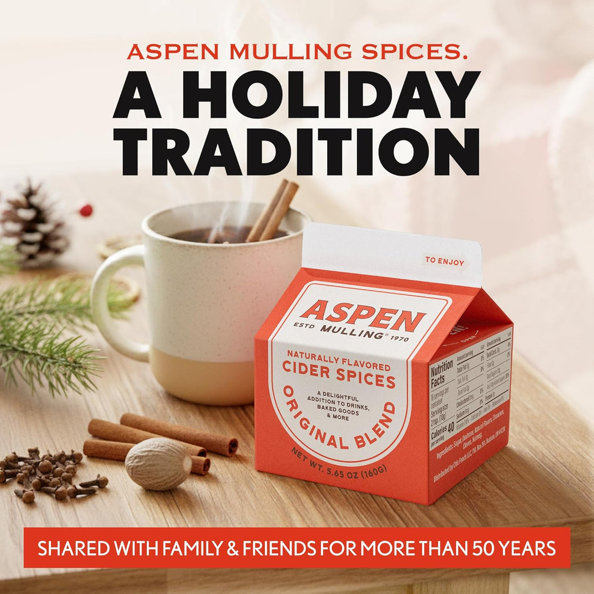 Cider Spices Original Blend. Cinnamon, Nutmeg, & Clove. Holiday Mulling Spice Mix for Spiced Cider, Mulled Red Wine, & Festive Winter Beverage Mix. 5.65 Oz. (Pack of 2)