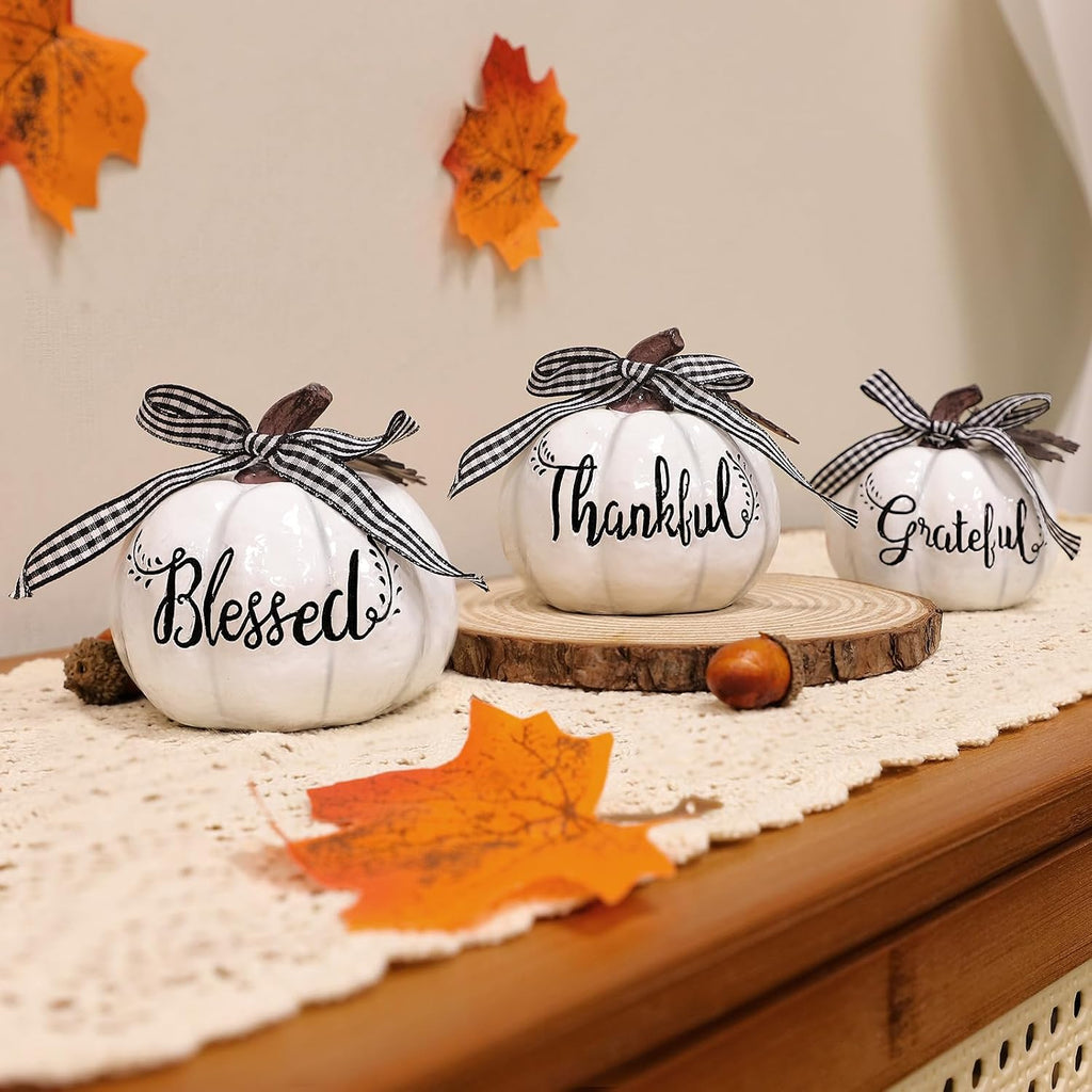 White Resin Pumpkin Trio – view 2