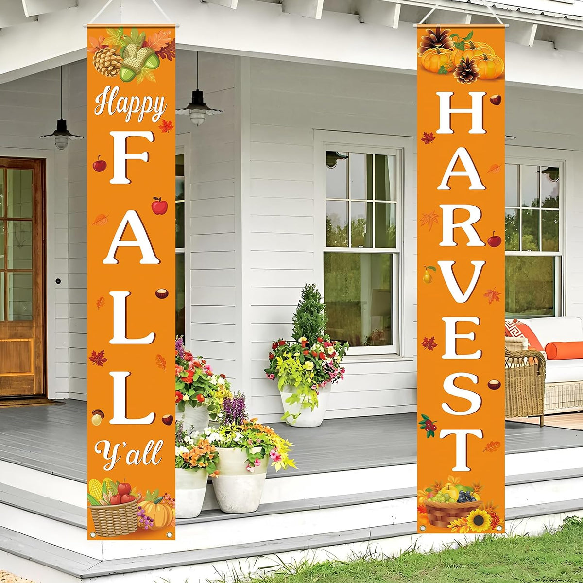Happy Fall Welcome Porch Banner, 72×12 – view 3