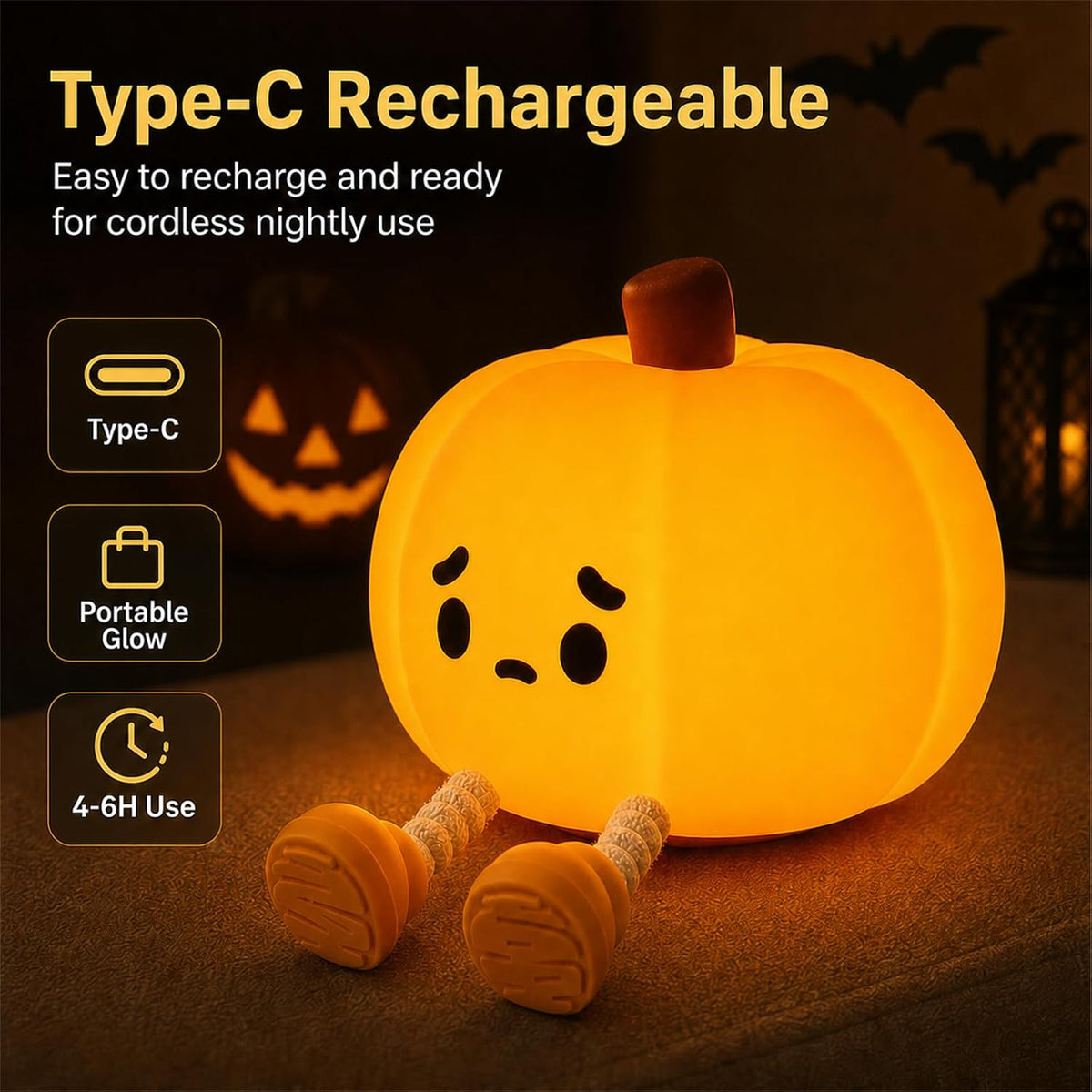 Halloween Pumpkin Night Light Official Licensed Genuine Halloween Gifts