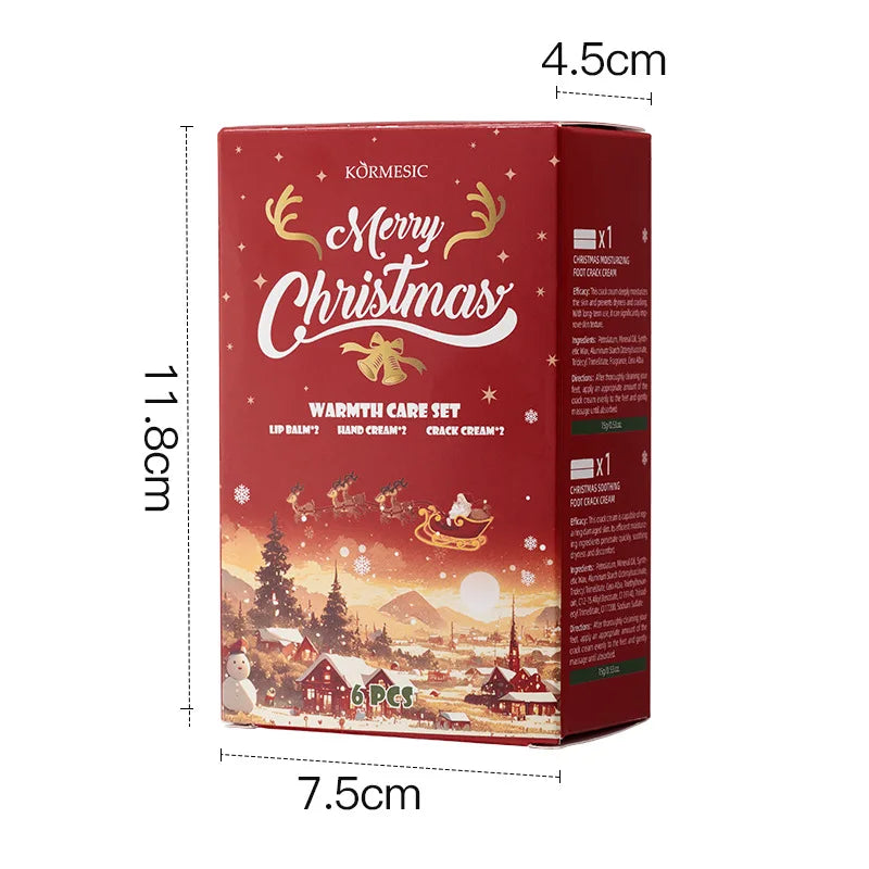 Christmas Gift Set Hydrating Body Care Collection, Featuring Hand Cream, Lip Balm, Foot Cream, and Nourishing Moisturizer