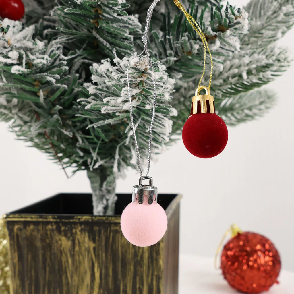 Mini Flocked Ball Ornaments, Set of 24 – view 3