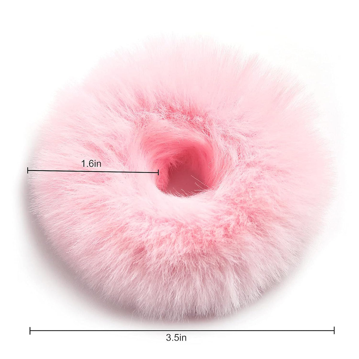 2Pcs Pack Furry Faux Rabbit Fur Hair Scrunchies Artificial Fur Hair Bobbles Elastic Hair Band Rope Wristband Ponytail Accessories Lilac