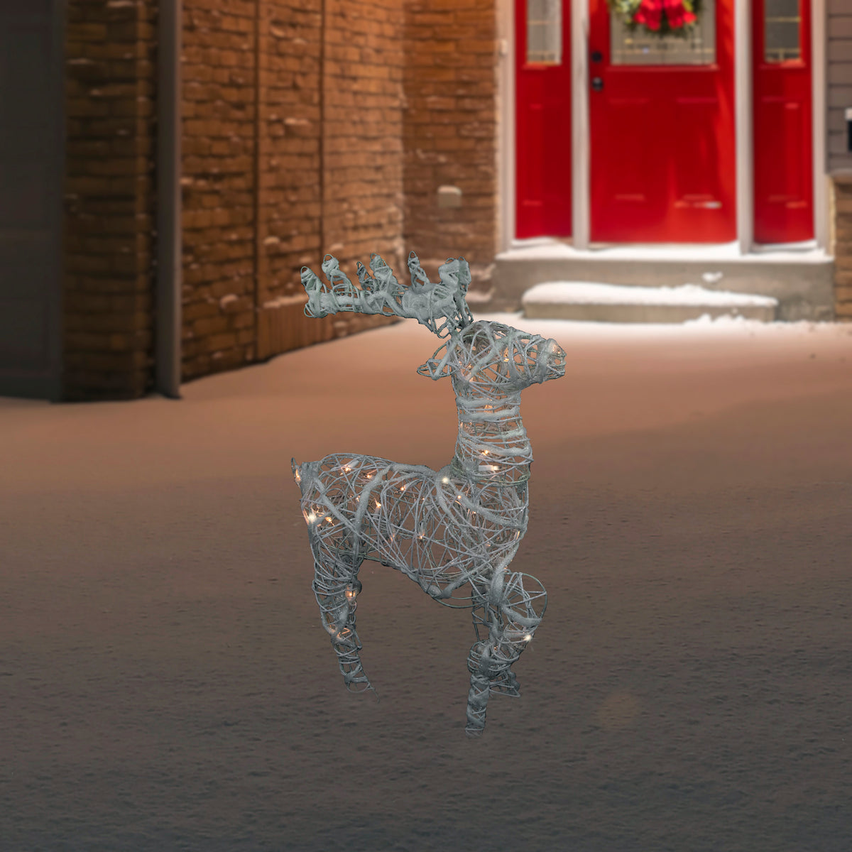 Glittered Rattan Reindeer, 30", Pre-Lit – view 2