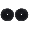 2Pcs Pack Furry Faux Rabbit Fur Hair Scrunchies Artificial Fur Hair Bobbles Elastic Hair Band Rope Wristband Ponytail Accessories Black