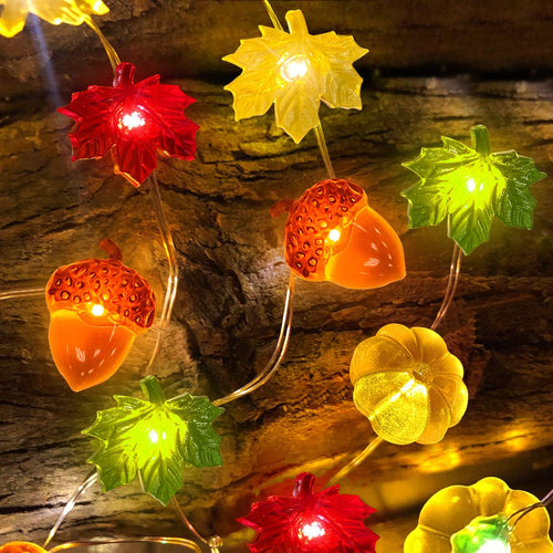 3D Pumpkin & Acorn String Lights, 6.5 ft