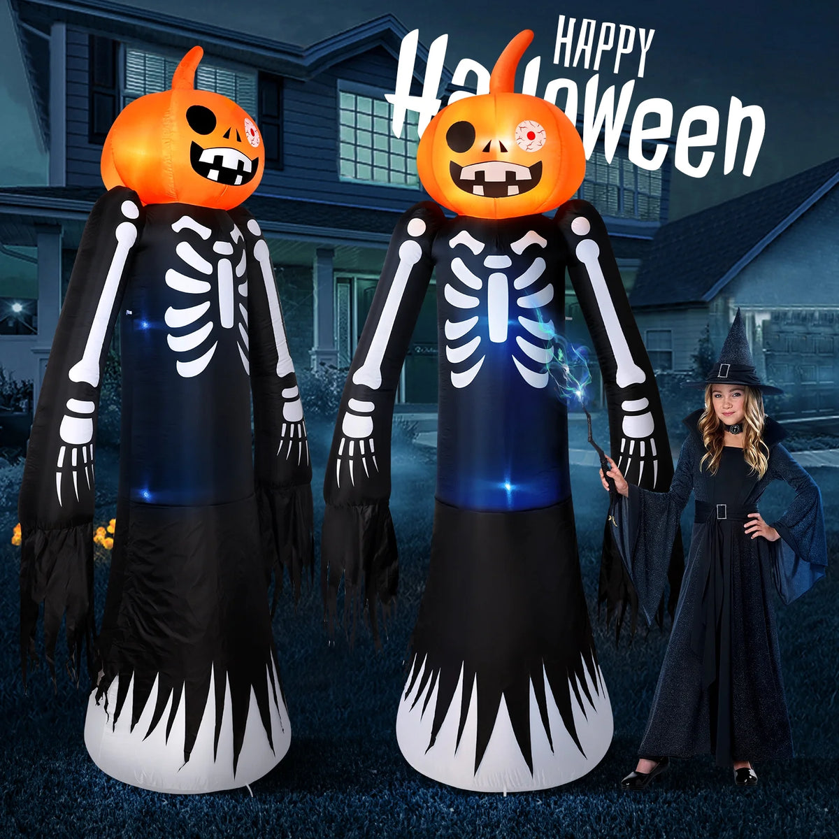 9FT Halloween Inflatables Decorations, Large Halloween Decorations Outdoor Halloween Yard Inflatables