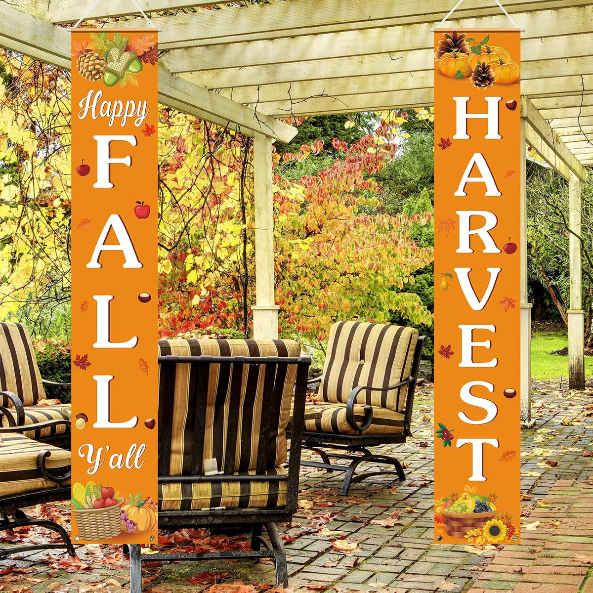 Happy Fall Welcome Porch Banner, 72×12 – view 5