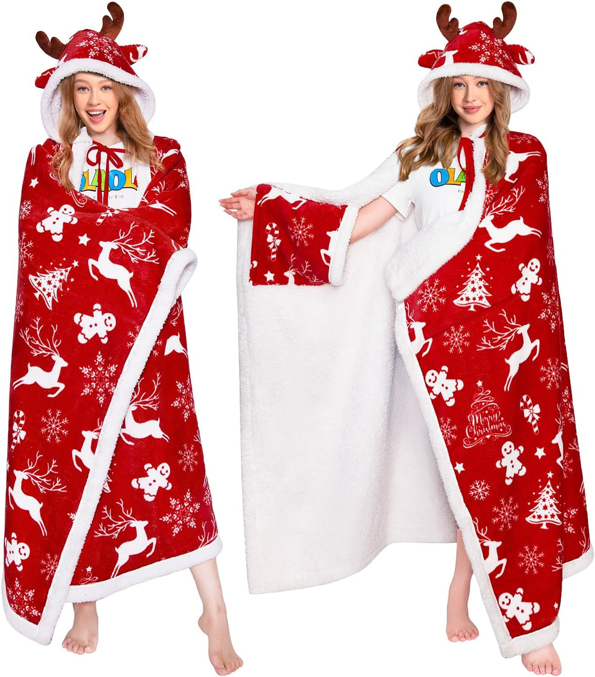 Christmas Wearable Blanket Hoodie