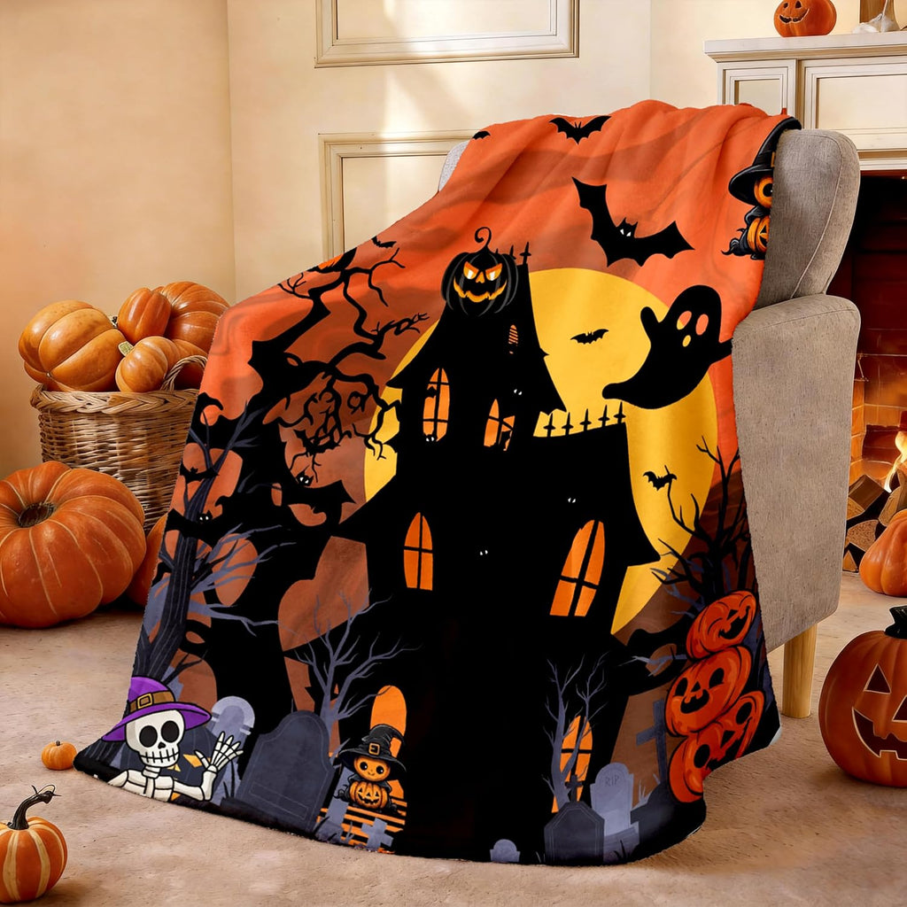 Cute Halloween Blankets for Kids/Adults, Spooky Blanket for Boy/Girls/Toddler, Throw Blanket for Couch 40"X 60"