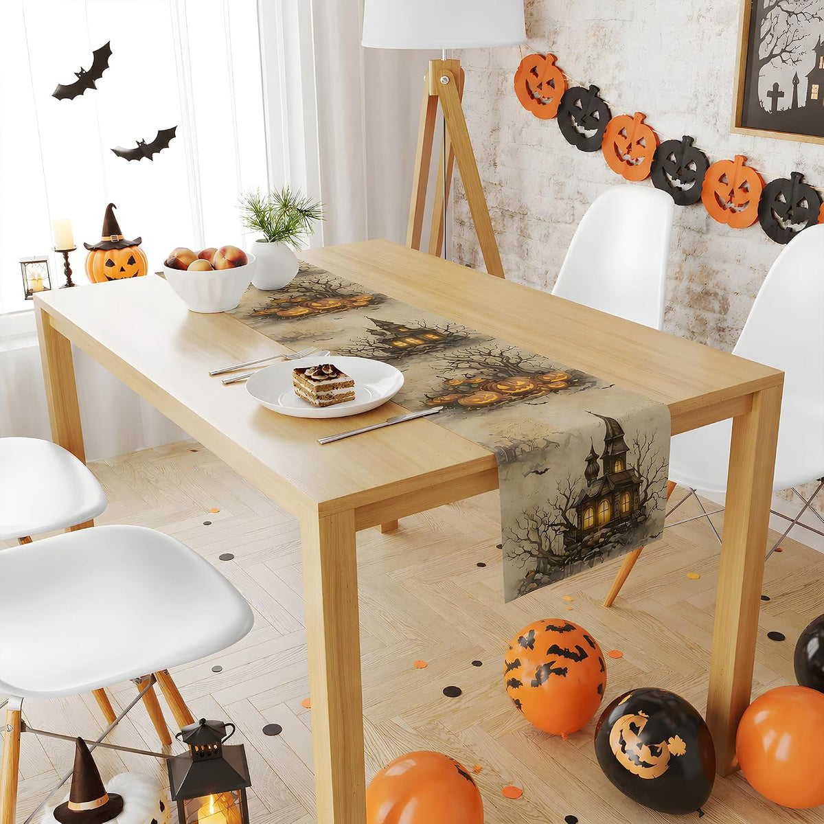 Halloween Party Decorations - Pumpkin Castle Table Runner