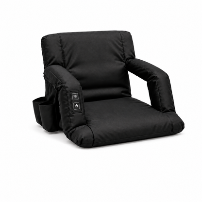 CozySit heated stadium seat in black, front view
