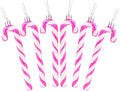 Glitter Candy Cane Ornaments, Hot Pink, Pack of 6