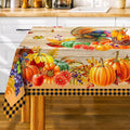 Thanksgiving Tablecloth, Thanksgiving Turkey Table Cloth Rectangle 60 X 120, Pumpkins with Fall Leaves Tablecloths Rustic Holiday Table Cover Thanksgiving Decorations for Dining Room Kitchen Outdoor
