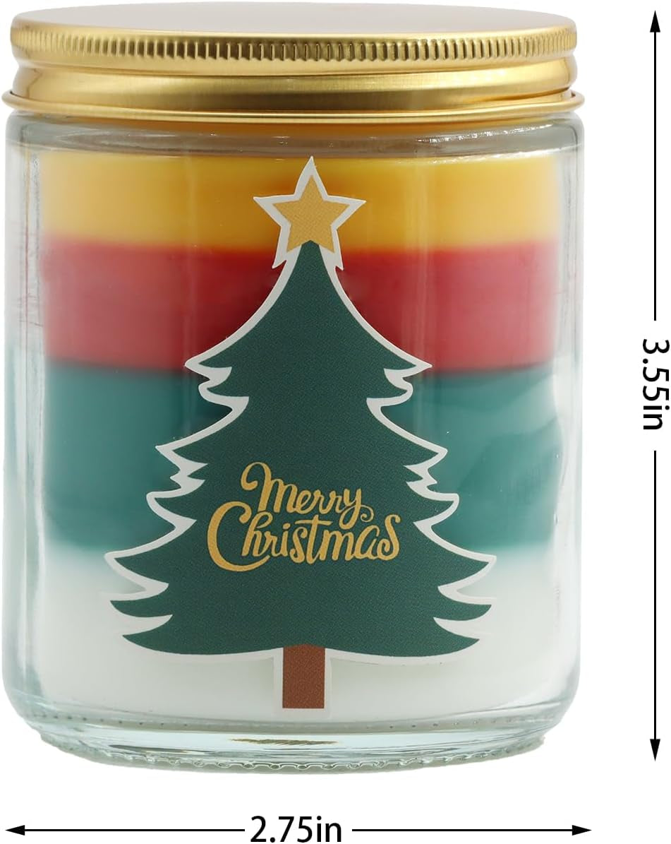 Christmas Candles - Christmas Gift for Women, Aromatherapy Candle for Home Scented, Natural Soy Wax Pine Scented Candles