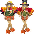 Stuffed Turkey Thanksgiving Table Decor Turkey Couple Doll Thanksgiving Decorations Outdoor Handmade Tabletop Fall Decor Kit for Home