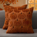 Rust Brown Pumpkin Pillow Covers, 18×18, Set of 2