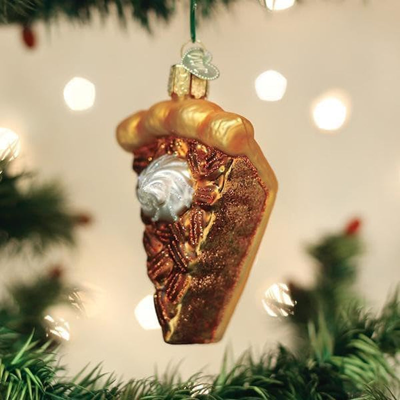 Old World Christmas Pecan Pie Slice Glass Ornament