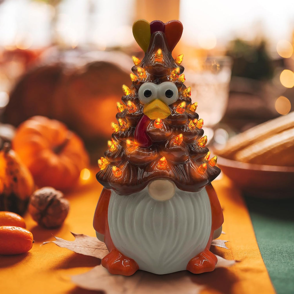 Thanksgiving Decorations, Thanksgiving Gnomes Ceramic Tree Decor
